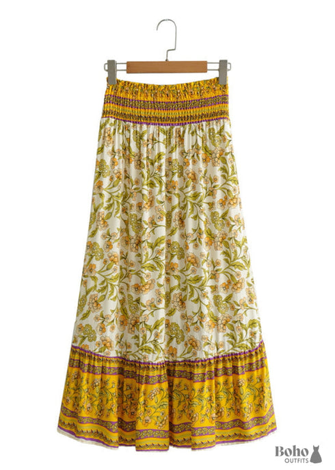 Boho Skirts in Yellow Sand Verbena For Women